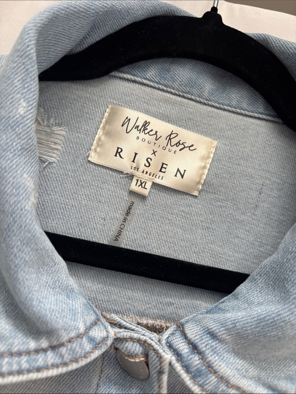 Risen Light Wash Distressed Denim Jacket - Picture 2 of 3